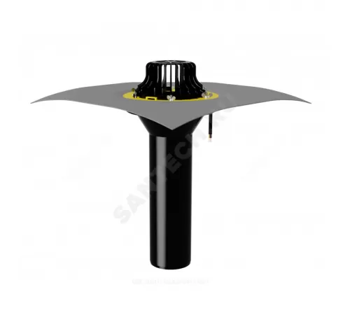 Воронка кровельная VMO/P с вертикальным выпуском PP Дн 110 с листвоуловителем, ПВХ полотном, электрообогревом Fachmann 01.154