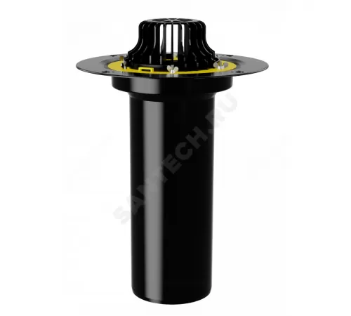 Воронка кровельная VM с вертикальным выпуском PP Дн 160 с листвоуловителем, обжимным фланцем Fachmann 01.006