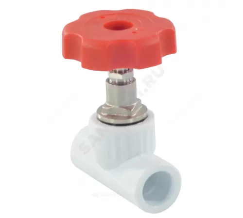 Клапан (вентиль) PP-R запорный белый Дн 25х90гр внутренняя пайка VALFEX 10146025