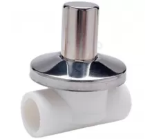 Клапан (вентиль) PP-R запорный белый хромированный Дн 20х90гр внутренняя пайка VALFEX 11154020