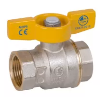 Кран шаровой латунь никель газ R731G Ду 10 ВР полнопроходной бабочка Giacomini R731GAX002