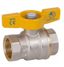 Кран шаровой латунь никель газ R731G Ду 10 ВР полнопроходной бабочка Giacomini R731GAX002