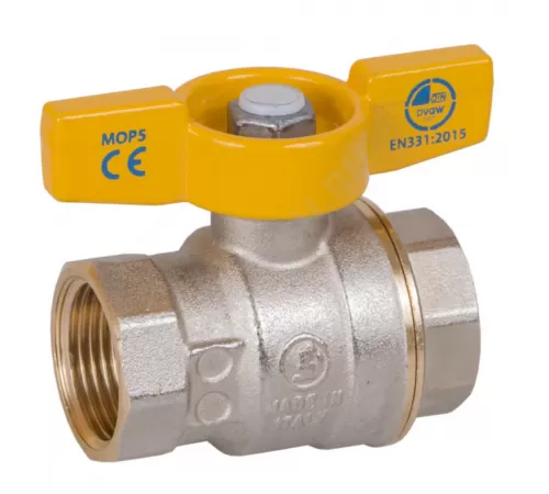 Кран шаровой латунь никель газ R731G Ду 10 ВР полнопроходной бабочка Giacomini R731GAX002