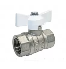 Кран шаровой латунь никель Стандарт 230 аналог 11б27п1 Ду 15 Ру40 ВР бабочка ГАЛЛОП 113164