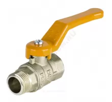 Кран шаровой латунь никель газ Стандарт Ду 15 Ру40 ВР/НР полнопроходной рычаг Dist Н421Р