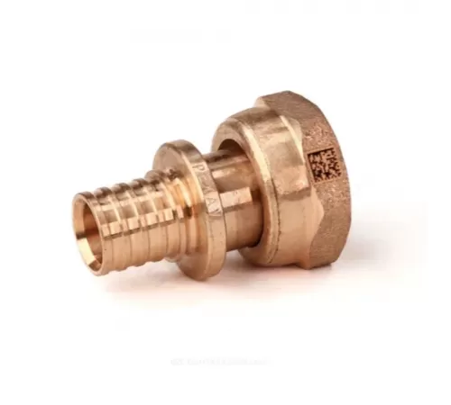 Муфта для PE-X труб аксиальная бронза Дн 20х3/4" с накидной гайкой RX+ Рехау 14563383001