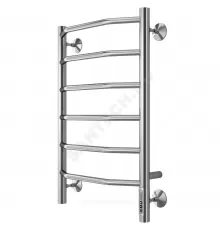 Полотенцесушитель электрический нерж сталь Лесенка 95 Вт 400х650мм 6П со встроенным диммером справа Виктория Терминус 4670078531186