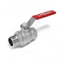 Кран шаровой латунь хром R854L Ду 32 Ру28 ВР/НР полнопроходной рычаг красный Giacomini R854LX026