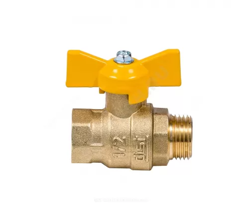Кран шаровой латунь газ Эксперт Ду 25 Ру40 ВР/НР полнопроходной бабочка Dist 223Б