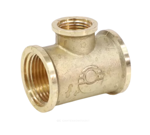 Тройник латунь переходной Ду 20х15х20 (3/4"х1/2"х3/4") ВР VALFEX VF.750.L.034.012.034