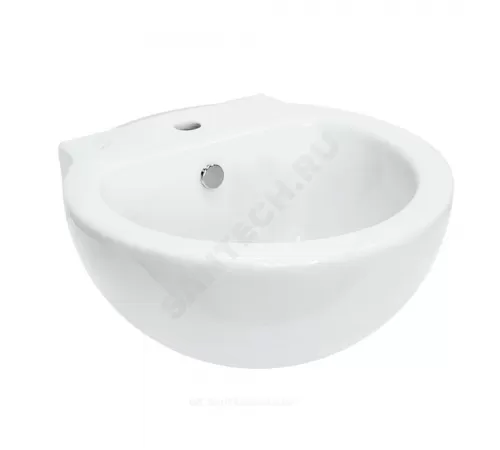Умывальник подвесной Art 50 1 отверстие под смеситель по центру белый Sanita Luxe WB.PD/Art/50-C/WHT.G/S1