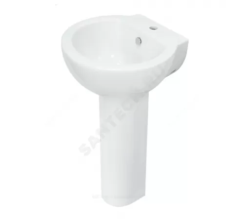 Умывальник подвесной Art 50 1 отверстие под смеситель по центру белый Sanita Luxe WB.PD/Art/50-C/WHT.G/S1