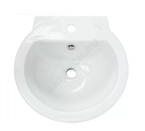 Умывальник подвесной Art 50 1 отверстие под смеситель по центру белый Sanita Luxe WB.PD/Art/50-C/WHT.G/S1
