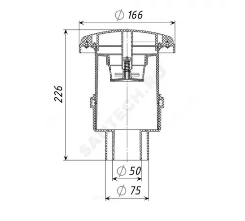 Клапан воздушный канализационный Дн 50/75 Татполимер ТП-900.75/50
