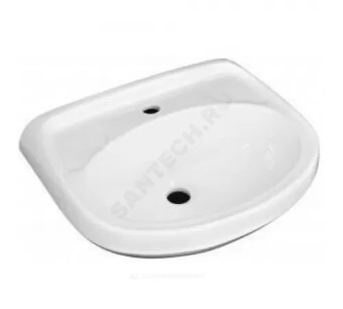 Умывальник мебельный Браво 50 1 отверстие под смеситель по центру белый Лобненский стройфарфор 10/1/5/1-17