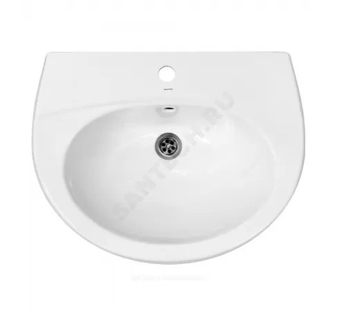 Умывальник подвесной Виктория 60 1 отверстие под смеситель по центру белый Sanita WB.PD/Victoria/60-C/WHT.G/S1