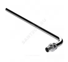 Угольник PE-X/PE-RT для подключения радиатора аксиальный латунь Дн 16х15х90гр L=250мм РОС