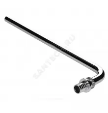 Угольник PE-X/PE-RT для подключения радиатора аксиальный латунь Дн 16х15х90гр L=250мм РОС