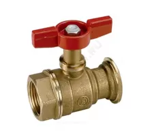 Кран шаровой латунь R285 Ду 32х40 Ру35 ВР/фл бабочка красная с выводом для насоса Giacomini R285Y002