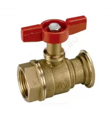 Кран шаровой латунь R285 Ду 25х40 Ру35 ВР/фл бабочка красная с выводом для насоса Giacomini R285Y001