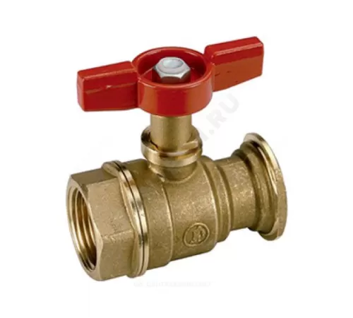 Кран шаровой латунь R285 Ду 32х40 Ру35 ВР/фл бабочка красная с выводом для насоса Giacomini R285Y002