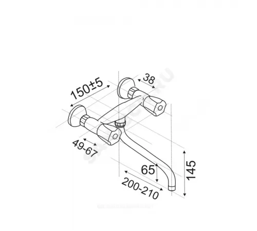Смеситель для кухонной мойки двуручный нижний излив Стандарт ЦС-СМ 294 К М_Супер Центр Сантехники (Подольск) СМ515030