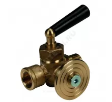 Кран для манометра 3-ходовой латунь R228I Ду 10 Ру16 ВР/НР G3/8" с рукояткой с фланцем Giacomini R228IY002