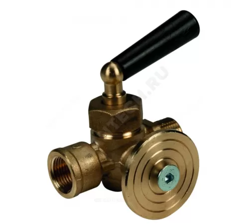 Кран для манометра 3-ходовой латунь R228I Ду 10 Ру16 ВР/НР G3/8" с рукояткой с фланцем Giacomini R228IY002