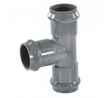 Тройник НПВХ SDR26 переходной Дн 160х110х90гр Ру10 серый напорный раструбный под соединение с уплотнительным кольцом в/к Aquaviva AQV104160R