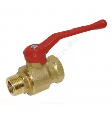 Кран шаровой латунь 11б27п5 Ду 50 Ру16 ВР/НР полнопроходной рычаг красный Цветлит ZW10127