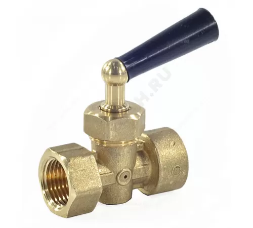 Кран для манометра 3-ходовой латунь 158 Ду 15 Ру16 ВР G1/2" с рукояткой без фланца Icma 90158AD05
