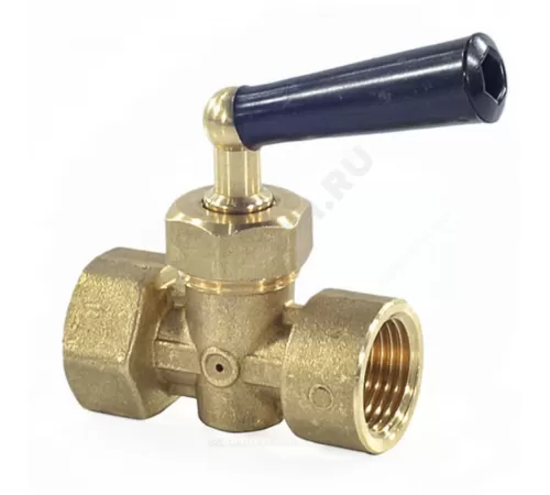 Кран для манометра 3-ходовой латунь 158 Ду 15 Ру16 ВР G1/2" с рукояткой без фланца Icma 90158AD05