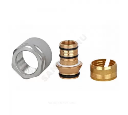 Евроконус для МП труб латунь обжим Дн 16х2,0х3/4" с накидной гайкой Wester 0-32-2125