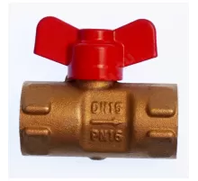 Кран для манометра шаровой латунь 11б27п(О)02 Ду 15 Ру16 ВР G1/2" с бабочкой без фланца Пензапромарматура 017011211