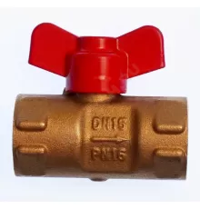 Кран для манометра шаровой латунь 11б27п(О)02 Ду 15 Ру16 ВР G1/2" с бабочкой без фланца Пензапромарматура 017011211