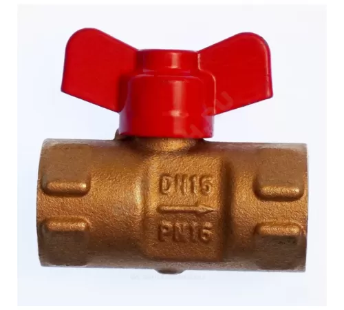 Кран для манометра шаровой латунь 11б27п(О)02 Ду 15 Ру16 ВР G1/2" с бабочкой без фланца Пензапромарматура 017011211