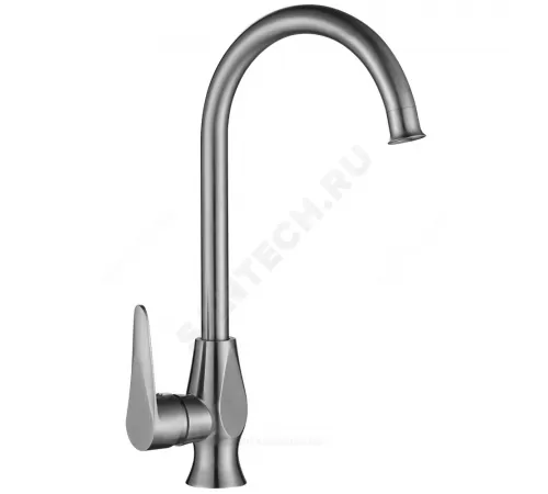 Смеситель для кухонной мойки ручка сбоку одноручный STEEL Профсан PSM-300-3