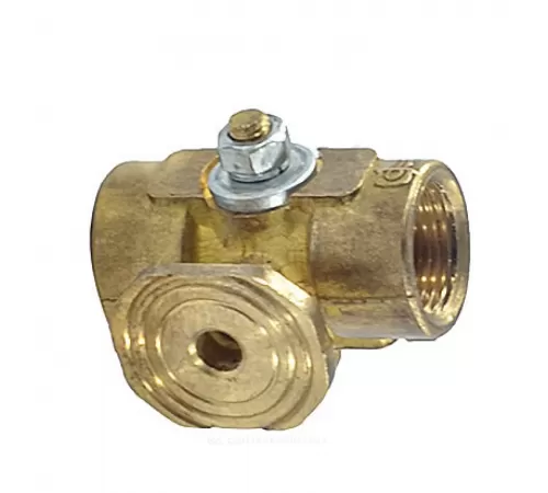 Кран для манометра 3-ходовой латунь 11б38бк/11б18бк Ду 15 Ру16 ВР G1/2"-М20х1,5 без рукоятки с фланцем ВИПРА КПТ 3.05.00