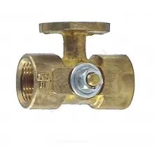 Кран для манометра 3-ходовой латунь 11б38бк/11б18бк Ду 15 Ру16 ВР G1/2"-М20х1,5 без рукоятки с фланцем ВИПРА КПТ 3.05.00