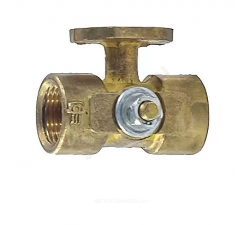 Кран для манометра 3-ходовой латунь 11б38бк/11б18бк Ду 15 Ру16 ВР G1/2"-М20х1,5 без рукоятки с фланцем ВИПРА КПТ 3.05.00