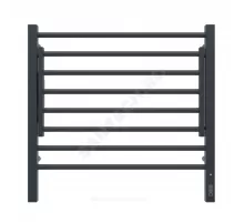 Полотенцесушитель электрический сталь Лесенка 197 Вт 600х600мм 8П со встроенным диммером справа черный муар Горизонт Терминус 4670078543523