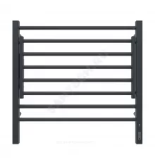 Полотенцесушитель электрический сталь Лесенка 197 Вт 600х600мм 8П со встроенным диммером справа черный муар Горизонт Терминус 4670078543523