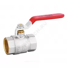 Кран шаровой латунь никель BS1152A Ду 15 Ру25 ВР полнопроходной рычаг красный Tecofi BS1152A-02PF0015