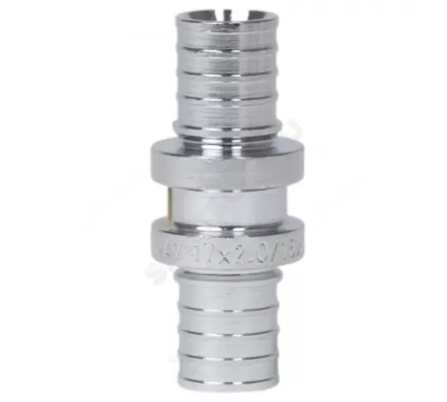 Муфта для PE-X труб аксиальная латунь хром Дн 25 THERM S Рехау 12591873002