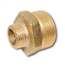 Ниппель латунь переходной Ду 20х15 (3/4"х1/2") НР Цветлит ZW50058