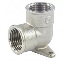 Угольник латунь никель установочный Ду 15 (1/2") 2 отверстия ВР/ВР SantechSystems