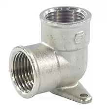 Угольник латунь никель установочный Ду 15 (1/2") 2 отверстия ВР/ВР SantechSystems