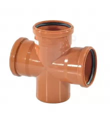 Крестовина PP-B 1-плоскостная коричневая Дн 110х110х110х87гр б/нап в/к VALFEX 31110110