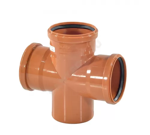 Крестовина PP-B 1-плоскостная коричневая Дн 110х110х110х87гр б/нап в/к VALFEX 31110110