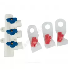 Коллектор PP-R Дн 25х20 на 3 выхода с кранами RTP (РосТурПласт) 28198